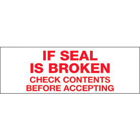 Tape Logic® Carton Sealing Tape If Seal Is Broken 2"" x 110 yds. Red/White