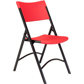 National Public Seating Folding Chair - Blow Molded Resin - Red