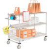 Nexelate® Curbside Cart w/3 Wire Shelves & Polyurethane Casters 30""L x 24""W x 40""H