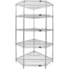 Quantum® 5 Shelf Chrome Corner Wire Shelving Unit 36""W x 18""D x 74""H