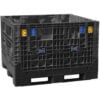 Buckhorn® Plastic Folding Bulk Shipping Container 48""L x 45""W x 50""H 2000 lb. Capacity Black