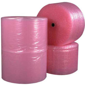 Global Industrial™ Perforated Anti Static Bubble Roll 12""W x 750'L x 3/16"" Bubble Pink 4/Pk