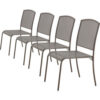Global Industrial™ Outdoor Caf Armless Stacking Chair Steel Mesh Bronze 4 Pack