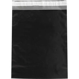 Global Industrial™ Colored Poly Mailers 12""W x 15-1/2""L 2.5 Mil Black 100/Pack