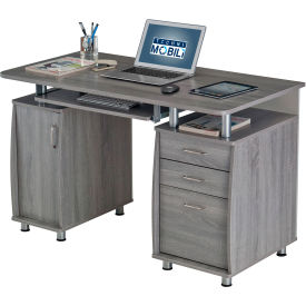 Techni Mobili Complete Workstation Computer Desk with Storage Gray
