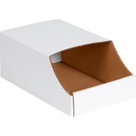 Global Industrial™ Stackable Corrugated Bin Boxes 7""Wx12""Lx4-1/2""H Oyster White