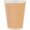 Genuine Joe GJO11260 - Rippled Hot Cups 12 Oz. 25/Pack Brown