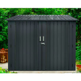 Hanover HANBIKESHD-GRY Galvanized Steel Shed 80-1/3""Lx81-1/10""Wx64-1/5""H Dark Gray