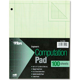 TOPS® Engineering Computation Pad 35500 8-1/2"" x 11"" Green Tint 100 Sheets/Pack