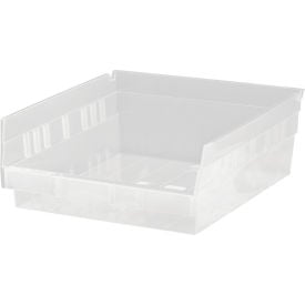 Plastic Nesting Storage Shelf Bin QSB109CL 11-1/8""W x 11-5/8""D x 4""H Clear