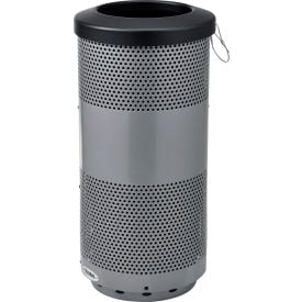 Global Industrial™ Perforated Steel Round Trash Can 20 Gallon Gray