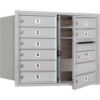4C Horizontal Mailbox 23-1/2""H Double Column 9 MB1 Doors Front Load Aluminum USPS
