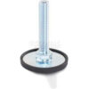 Leveling Foot W/Plastic Cap 3/8-16 x 3.93"" Stud 2.36"" Base Dia 4.45""H 2250 Lbs. Cap Steel