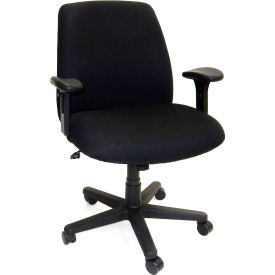 ShopSol Big and Tall Office Manager Chair - Fabric - Black