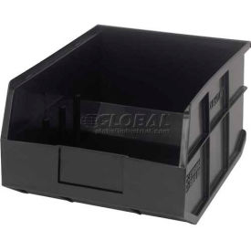 Quantum Plastic Stacking and Hanging Shelf Bin SSB445 11""W x 14""D x 7""H Black