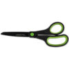 Universal One Industrial Scissors 8"" Length Straight Black Carbon Coated Blades Black/Blue