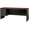 Hirsh Industries® Modular Steel Credenza - Single Left Pedestal - 72 x 24 - Charcoal/Mahogany