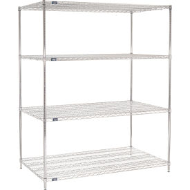 Nexel® 4 Shelf Chrome Wire Shelving Unit Starter 72""W x 36""D x 86""H