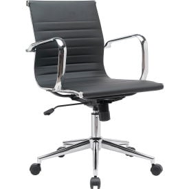 Interion® Antimicrobial Bonded Leather Conference Chair Black