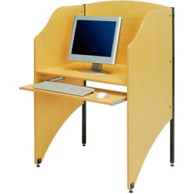 Interion® Privacy Study Carrel Teak
