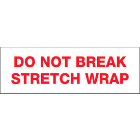 Tape Logic® Carton Sealing Tape Do Not Break Stretch Wrap 2"" x 110 yds Red/White