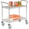 Nexel® Chrome Utility Cart w/2 Shelves & Poly Casters 1200 lb. Capacity 30""L x 21""W x 39""H