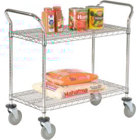 Nexel® Chrome Utility Cart w/2 Shelves & Poly Casters 1200 lb. Capacity 30""L x 21""W x 39""H
