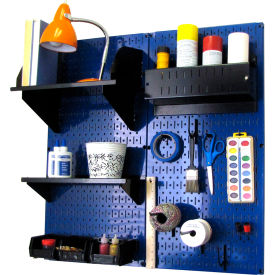 Wall Control Pegboard Hobby Craft Organizer Storage Kit Blue/Black 32"" X 32"" X 9""