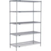 Nexel® 5 Shelf Nexelate® Silver Epoxy Wire Shelving Unit Starter 60""W x 24""D x 86""H