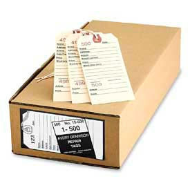 Avery® Duplicate Repair Tags Numbered 1 to 500 5-1/4"" x 2-5/8"" Manila 500 Tags/Box