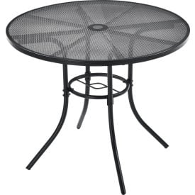Global Industrial™ 36"" Round Outdoor Caf Table Steel Mesh Black