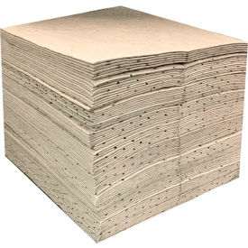 Global Industrial™ Universal Sorbent Pads Heavyweight 15""W x 18""L Gray 100/Pack