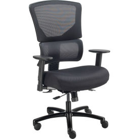 Interion® 24 Hour Big & Tall Mesh Back Chair With High Back & Adjustable Arms Fabric Black