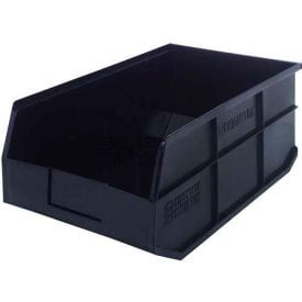 Quantum Plastic Stacking and Hanging Shelf Bin SSB465 11""W x 18""D x 7""H Black