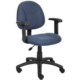 Boss Deluxe Posture Chair with Adjustable Arms Blue