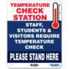 Global Industrial™ Temperature Check Station Sign 8""W x 10""H  Plastic
