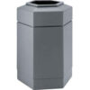 PolyTec™ Open Top Hex Waste Container Gray 30-Gallon