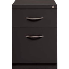 Interion® 2 Drawer Box/File Pedestal - 21-3/4""H - Charcoal