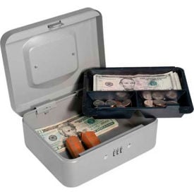 Barska Cash Box With Combination Lock CB11784 8"" x 6-5/16"" x 3-1/2"" Gray