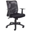 Interion® Mesh Office Chair with Adjustable Arms & Mid Back Fabric Black
