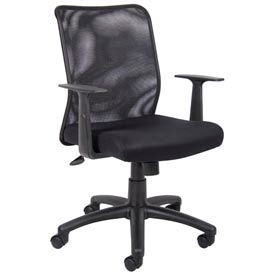 Interion® Mesh Office Chair with Adjustable Arms & Mid Back Fabric Black