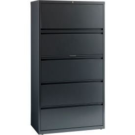 Hirsh Industries® HL10000 Series® Lateral File 36"" Wide 5-Drawer - Charcoal