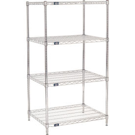 Nexel® 4 Shelf Chrome Wire Shelving Unit Starter 30""W x 24""D x 63""H