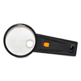 Sparco™ Illuminated Magnifier 2X Magnification with 4X Inset 3"" Diameter Lens Acrylic