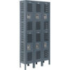 Global Industrial Infinity® 2-Tier 6 Door Ventilated Locker 36""Wx18""Dx78""H Unassembled