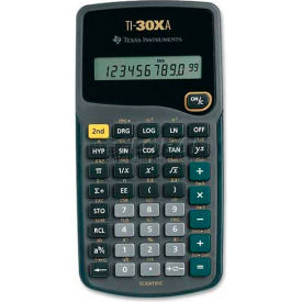 Texas Instruments 10-Digit Scientific Calculator TI30XA Battery Power 3-1/10"" X 6"" X 4/5"" Black