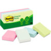 Post-it® Greener Notes Recycled Notes 653RPA 1-1/2"" x 2"" Sunwashed Pier 100 Sheets 12/Pack