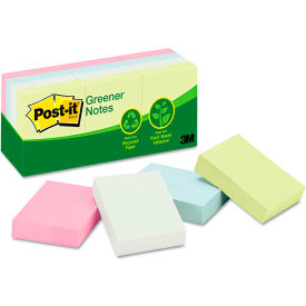 Post-it® Greener Notes Recycled Notes 653RPA 1-1/2"" x 2"" Sunwashed Pier 100 Sheets 12/Pack
