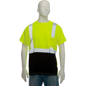 OccuNomix Class 2 Classic Black Bottom T-Shirt with Pocket Yellow S LUX-SSETPBK-YS