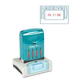 Xstamper® VersaDater Pre-Inked Message/Date Stamp RECEIVED 1-5/16"" x 2-1/8"" Blue/Red